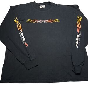 Suzuki Racing RM-Z Motocross Flame Sleeve T-Shirt Men’s 2XL Long Sleeve Y2K